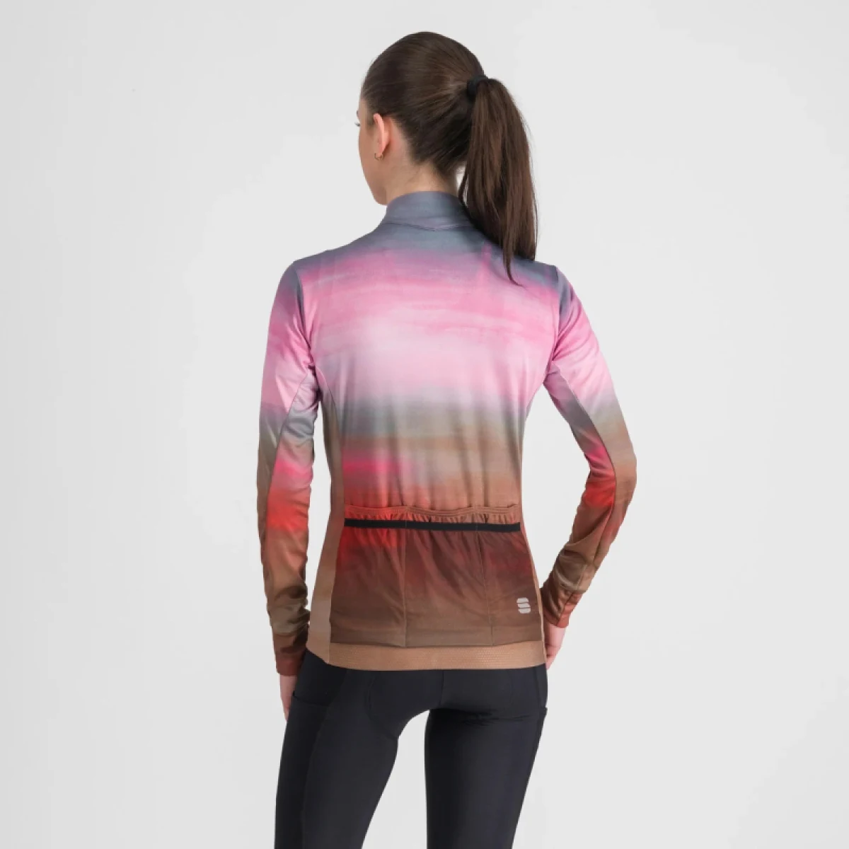 Dámsky cyklistický dres s dlhým rukávom SPORTFUL Flow supergiara w thermal jersey, cayenna red pink · záber 3