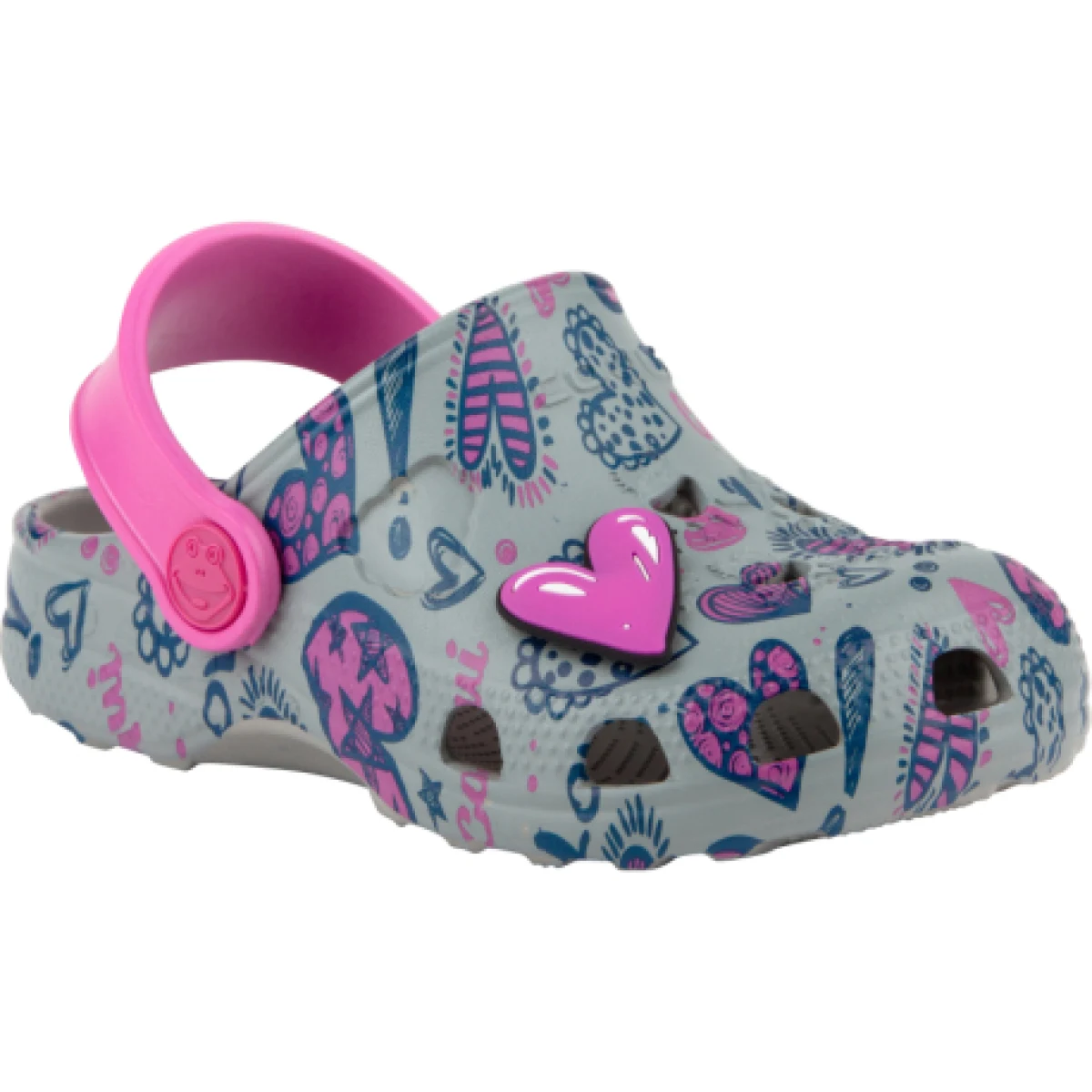 Dievčenské kroksy (rekreačná obuv) COQUI Little Frog + Amulet grey fuchsia · záber 1