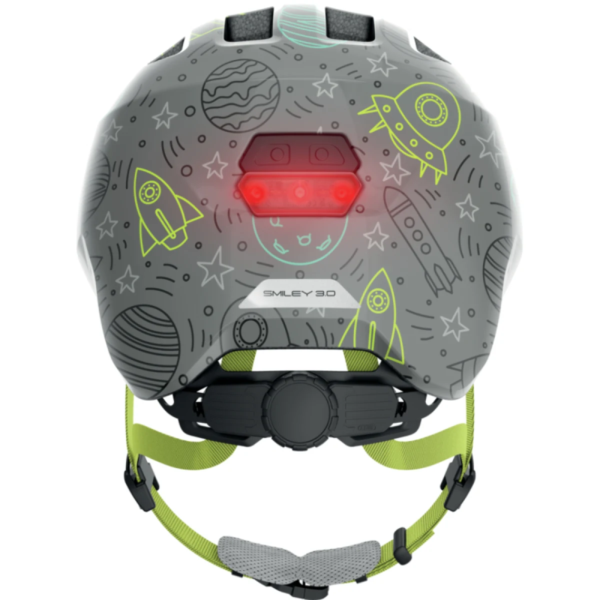 Juniorská cyklistická prilba ABUS Smiley 3.0 LED grey space S · záber 4