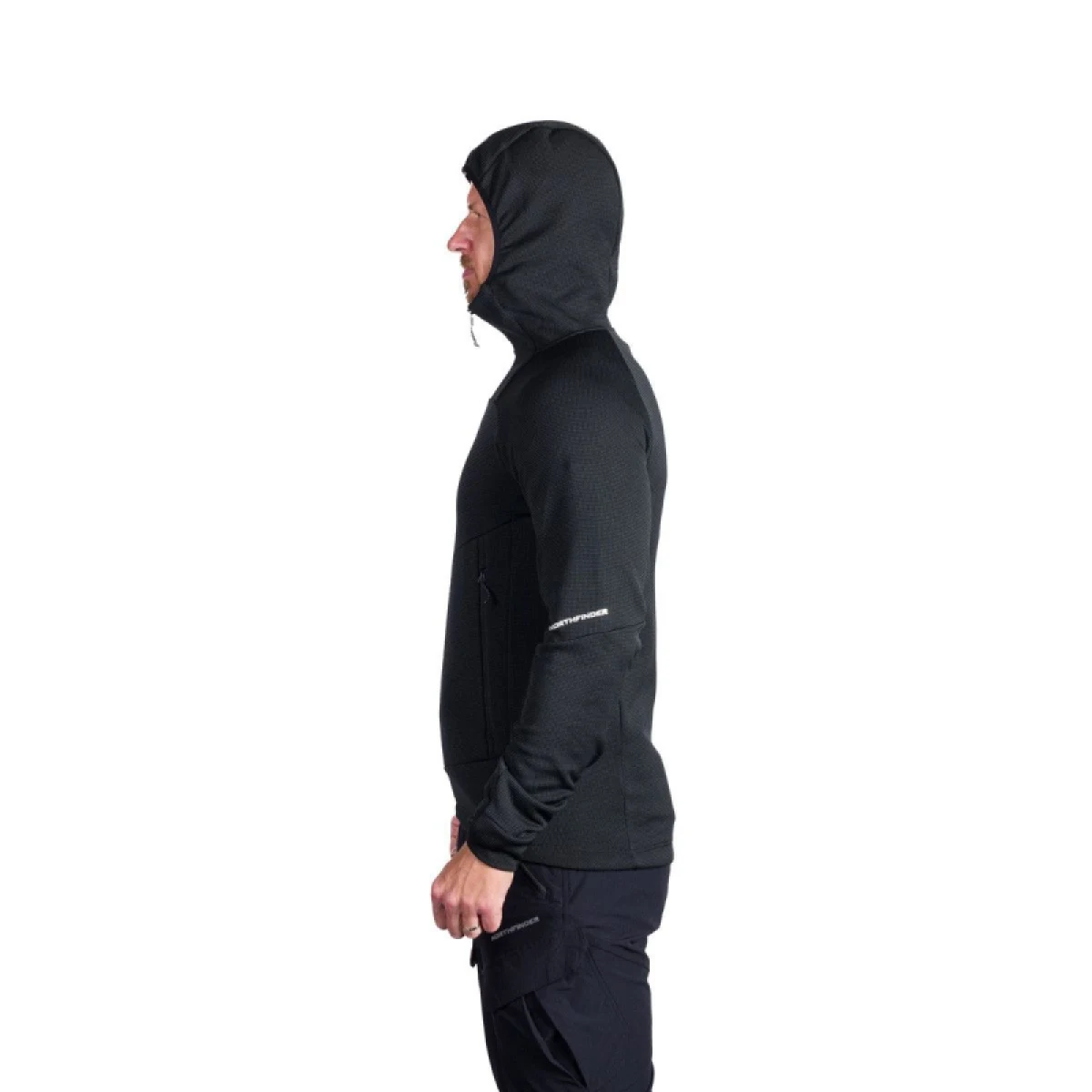 Pánska turistická mikina so zipsom NORTHFINDER EGON 411greyblack · záber 2