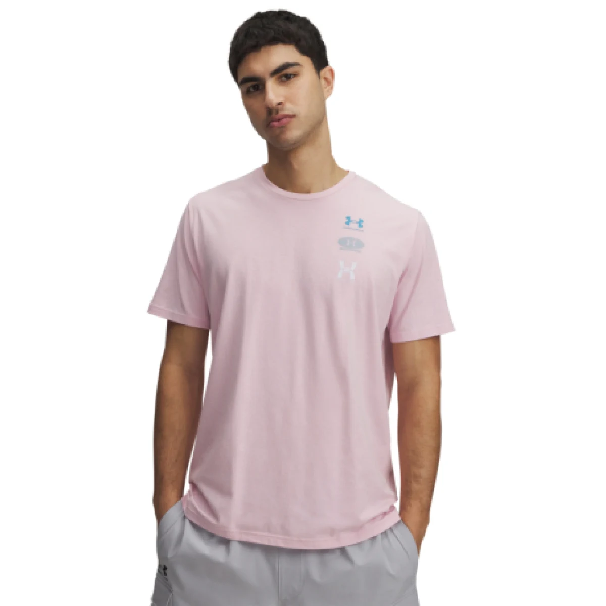 Pánske tričko s krátkym rukávom UNDER ARMOUR UA M 60 40S EVOL LOGO SS-PNK · záber 1