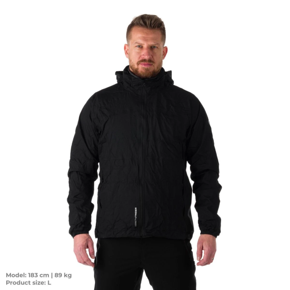 Pánska tréningová bunda s kapucňou NORTHFINDER NORTHKIT-BU-32682OR-black · záber 4