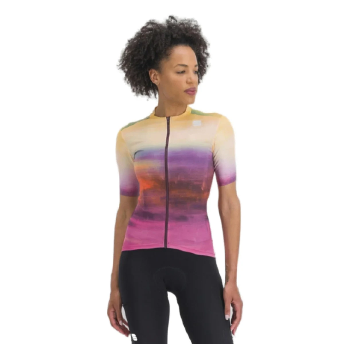 Dámsky cyklistický dres s krátkym rukávom SPORTFUL Flow supergiara w jersey, carmine rose yellow · záber 1