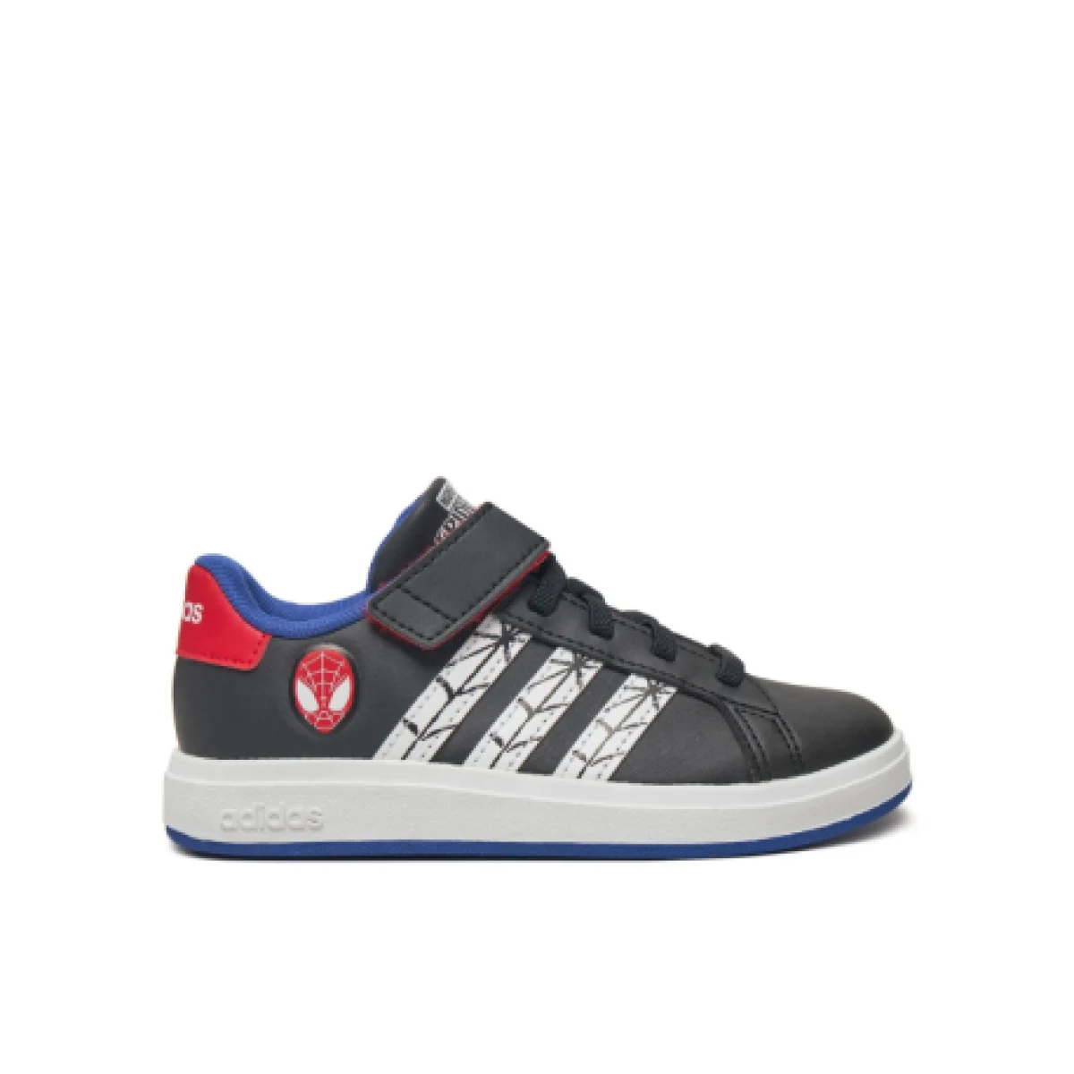 Chlapčenská rekreačná obuv ADIDAS Grand Court Marvel Spider-Man K core black cloud white semi lucid blue · záber 1