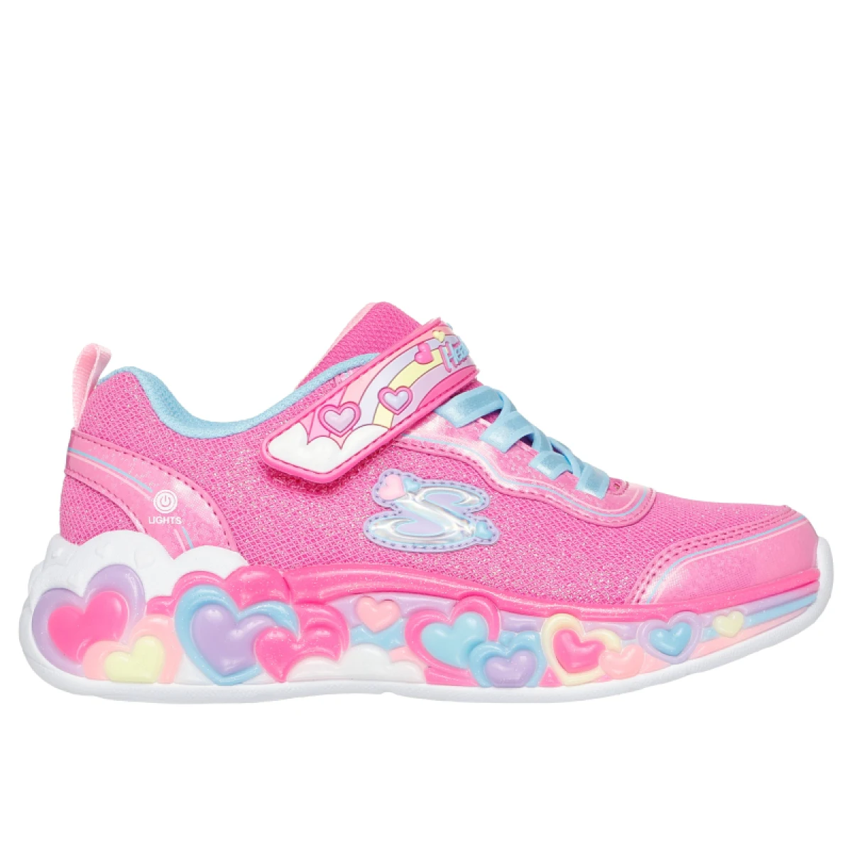 Dievčenská rekreačná obuv SKECHERS S Lights Eternal Heart Lights K hot pink multi trim · záber 2