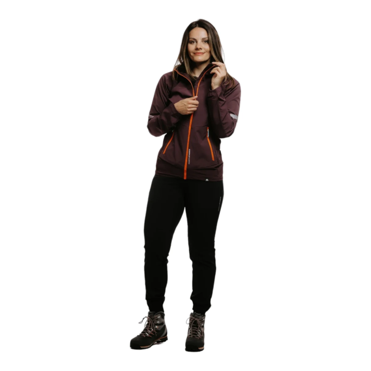 Dámska turistická softshellová bunda NORTHFINDER DONNA-481-plum · záber 3