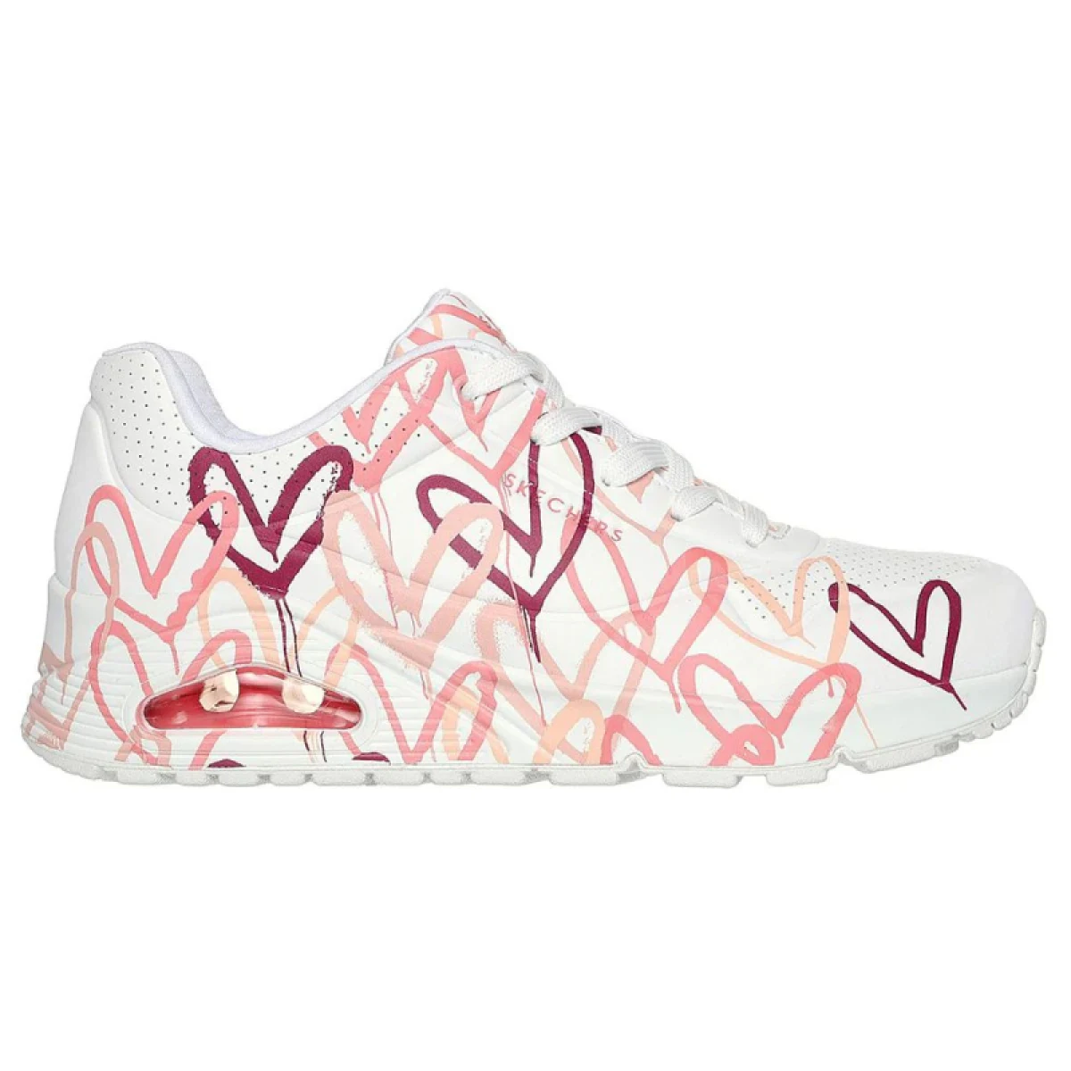 Dámska rekreačná obuv SKECHERS Uno Spread The Love W white multi pink · záber 2