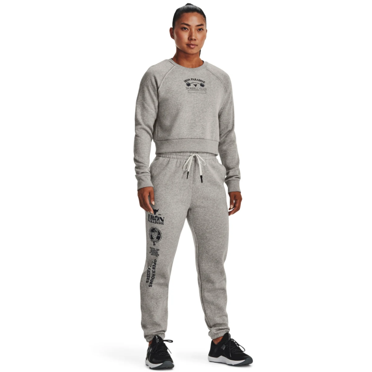 Pánske tepláky UNDER ARMOUR PROJECT ROCK UA PROJECT ROCK Hm Gym Flc Pant-GRY · záber 4