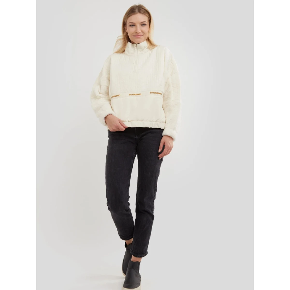 Dámska flisová mikina FUNDANGO Calypso Hybrid Pullover-240-mustard · záber 4