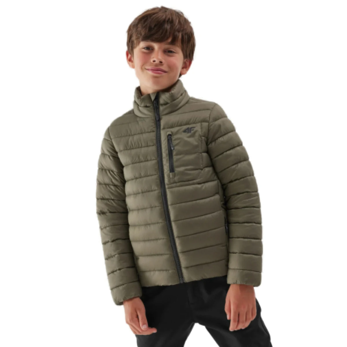 Chlapčenská bunda 4F JUNIOR DOWN JACKET-JAW23TDJAM220-44S-OLIVE · záber 1