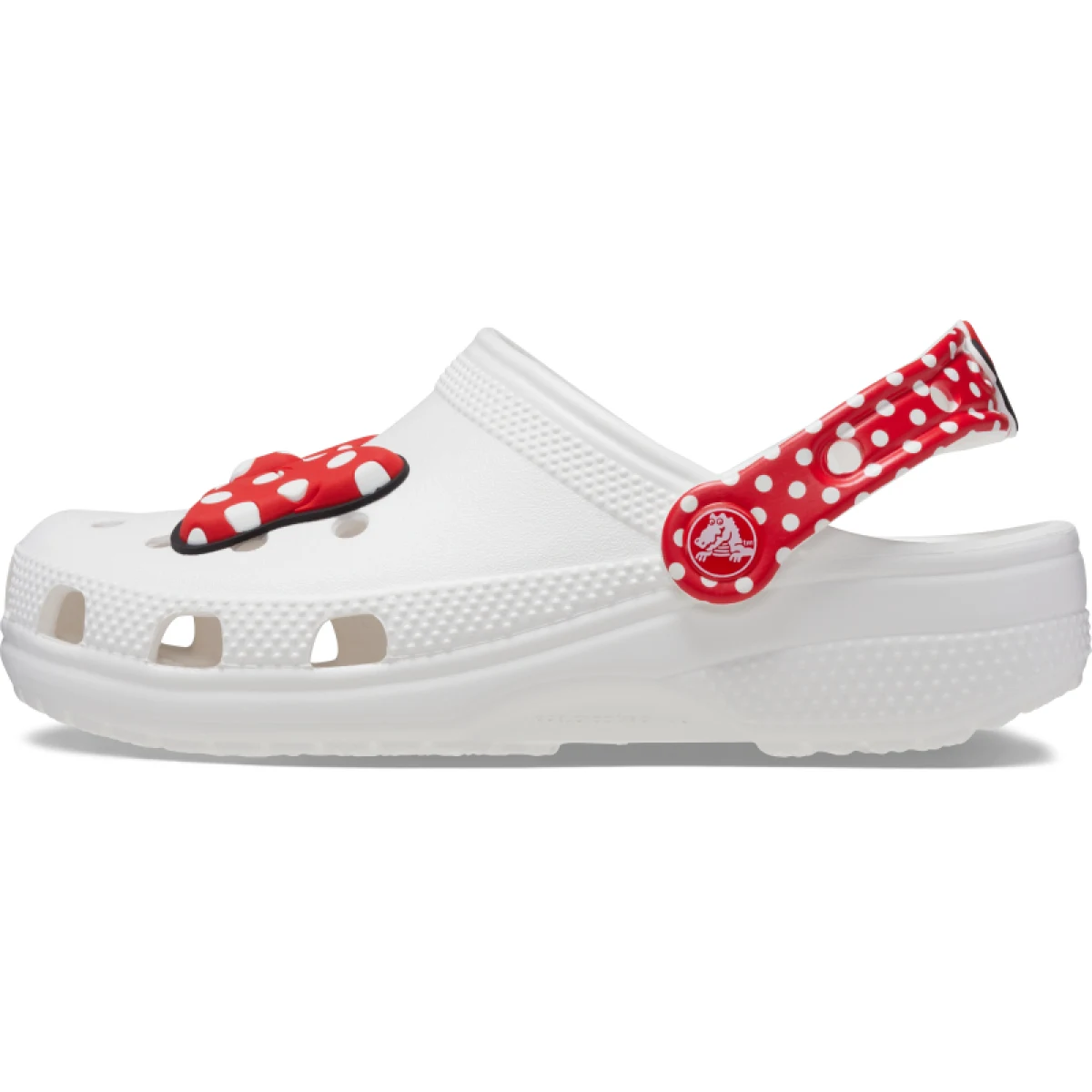 Dievčenské kroksy (rekreačná obuv) CROCS Disney Minnie Mouse Classic Clog T white red · záber 3
