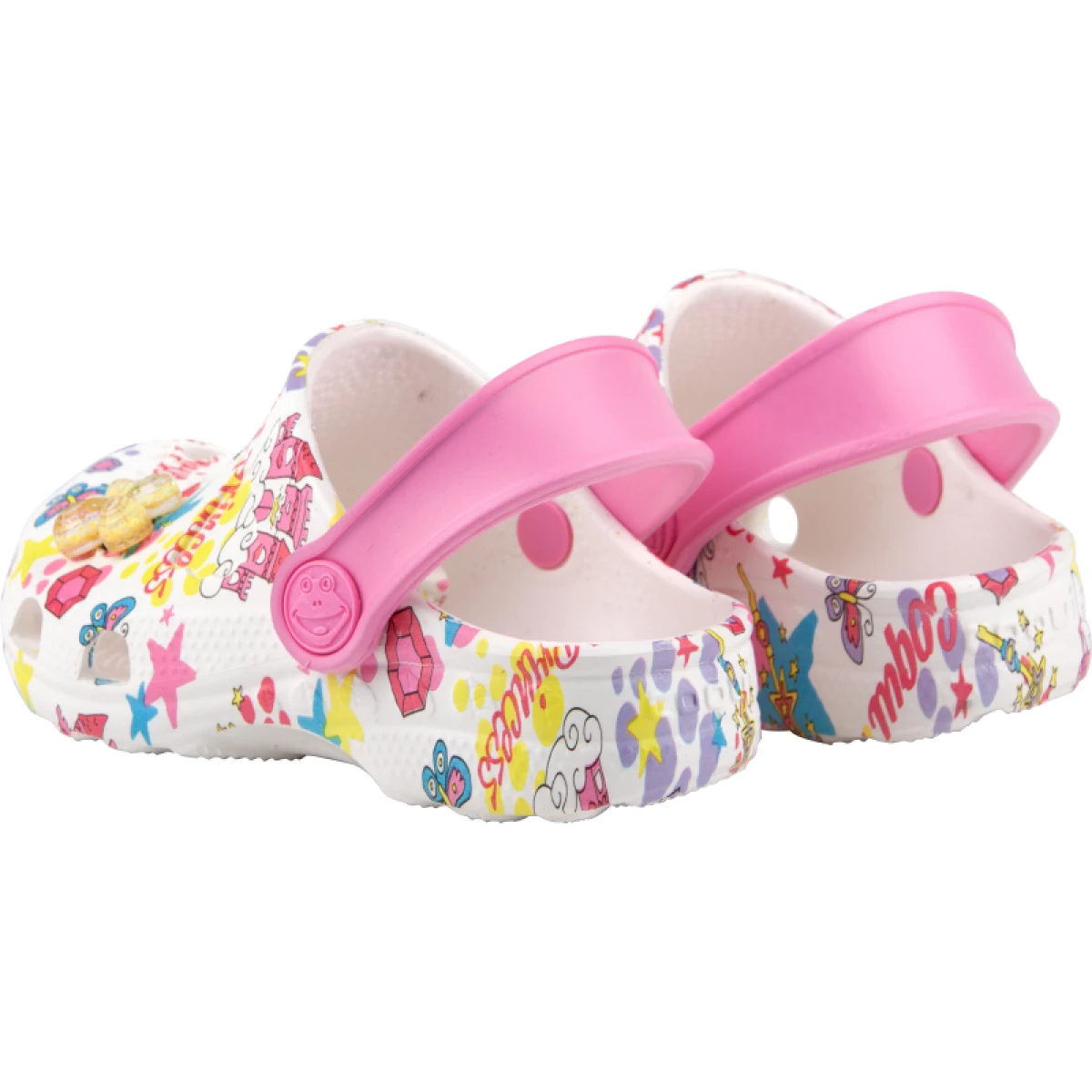 Dievčenské kroksy (rekreačná obuv) COQUI Little Frog + Amulet K white dark pink · záber 3