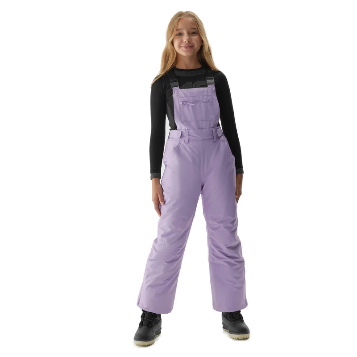 Dievčenské lyžiarske nohavice 4F JUNIOR TROUSERS FNK-JAW23TFTRF354-52S-LIGHT VIOLET · záber 3