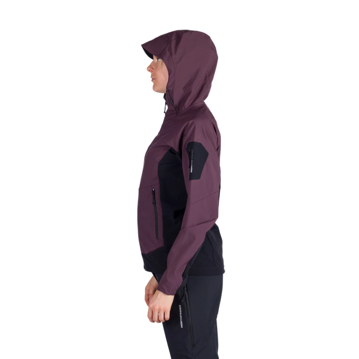 Dámska turistická softshellová bunda NORTHFINDER JANELL-810wineblack · záber 2
