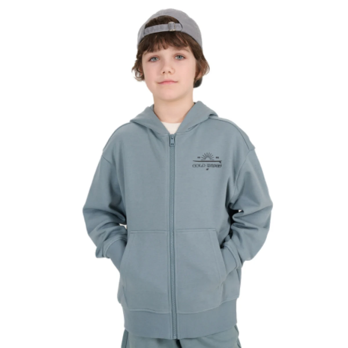 Chlapčenská mikina so zipsom 4F JUNIOR SWEATSHIRT-JWSS25TSWSM1522-46S-TURQUISE · záber 1