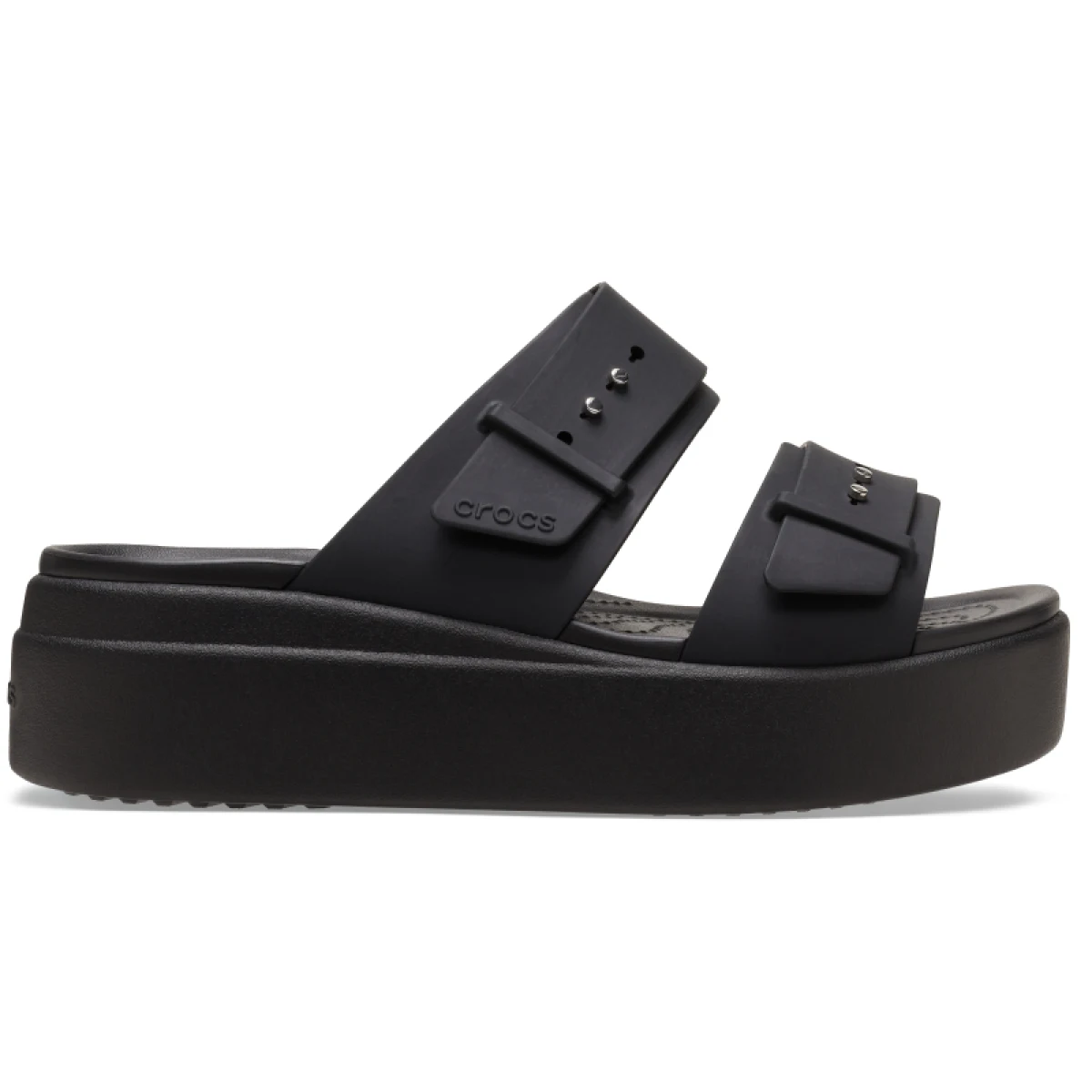 Dámske sandále na platforme (módna obuv) CROCS Brooklyn Buckle Low Wedge W black · záber 2