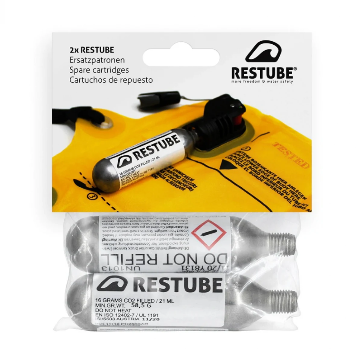 Doplnky pre záchranný systém RESTUBE CO2 16g pack 2 · záber 2