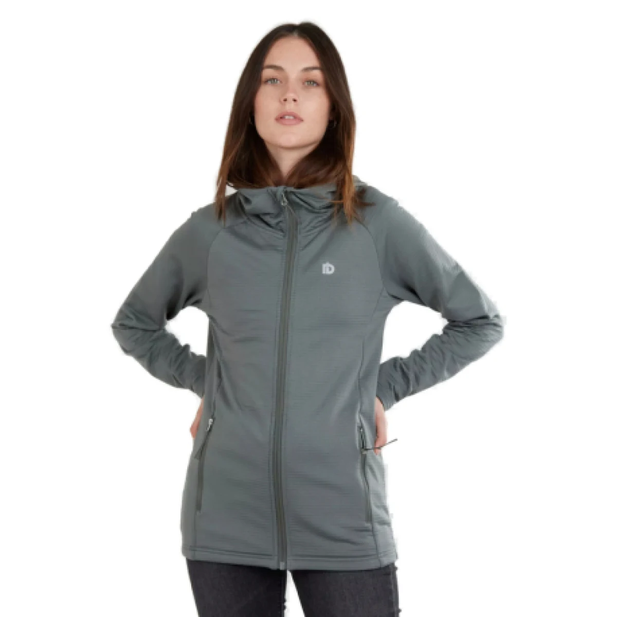 Dámska turistická mikina so zipsom FUNDANGO Share Hooded Fleece-570-rhino · záber 1