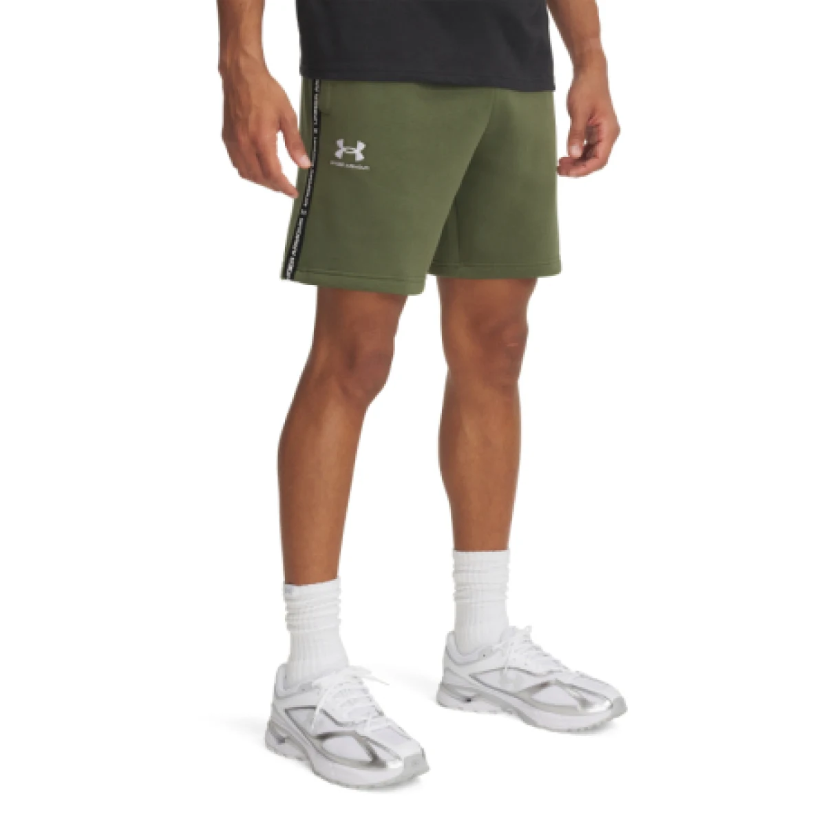 Pánske teplákové kraťasy UNDER ARMOUR UA Icon Fleece Short Taping-GRN · záber 1