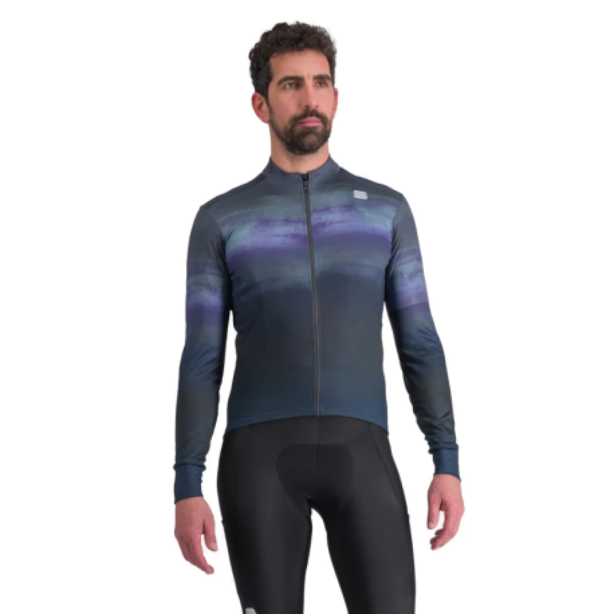 Pánsky cyklistický dres s dlhým rukávom SPORTFUL Flow supergiara thermal jersey, galaxy blue black · záber 1