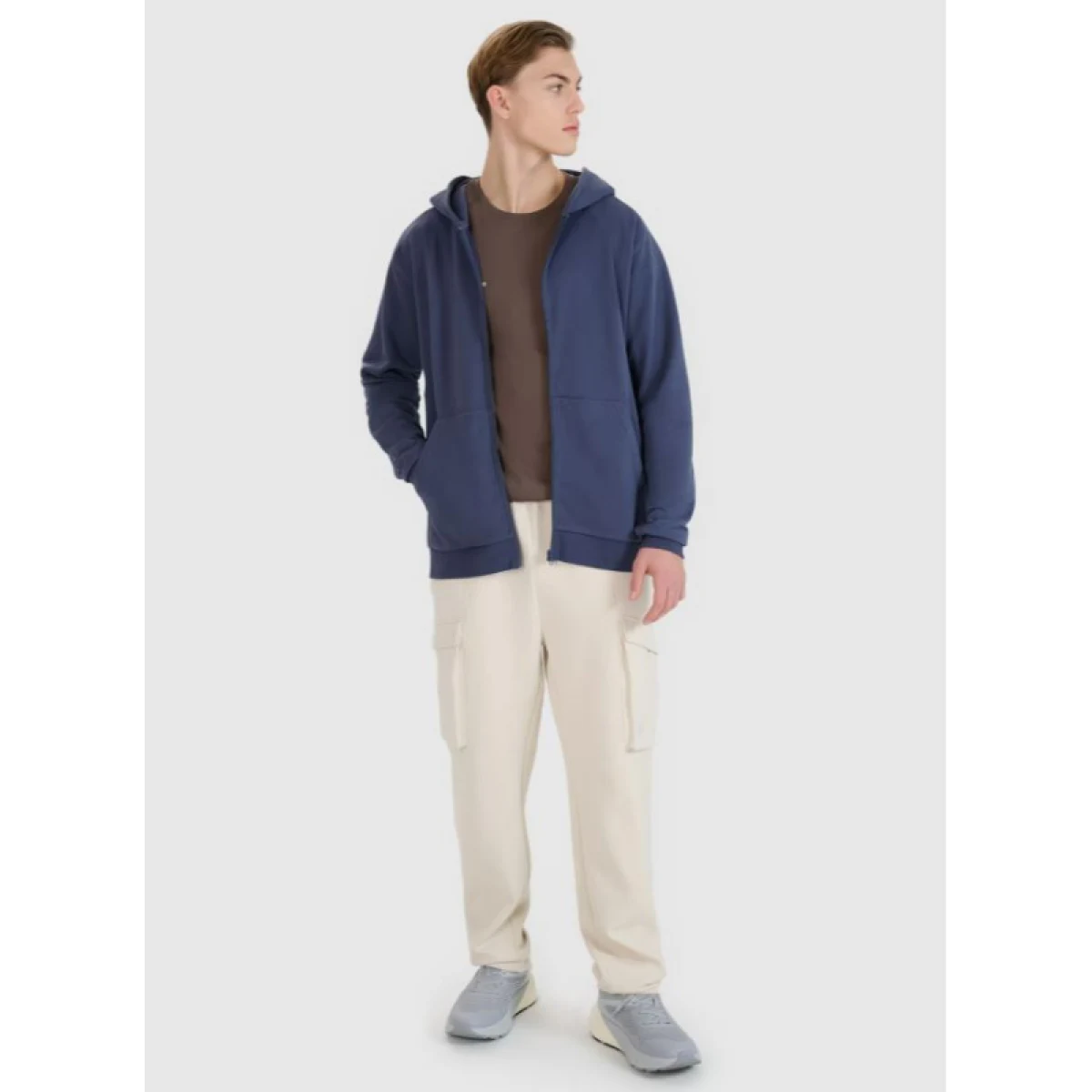 Pánska mikina so zipsom 4F SWEATSHIRT-WSS25TSWSM1584-22S-ANTHRACITE · záber 5