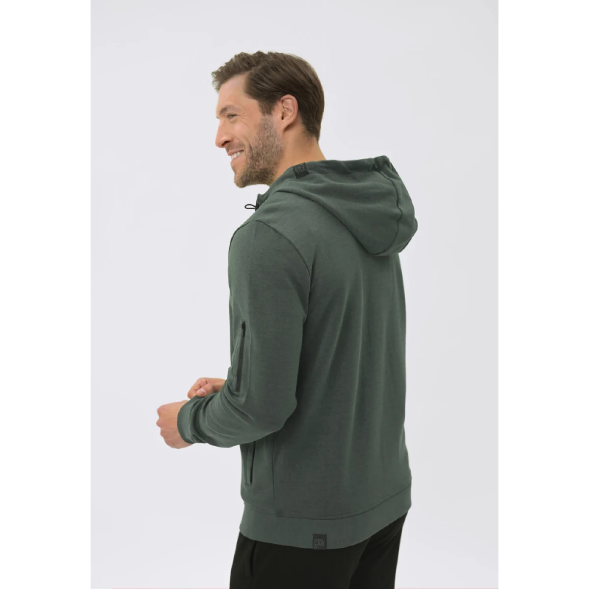 Pánska mikina so zipsom VOLCANO PITER-302-KHAKI · záber 4