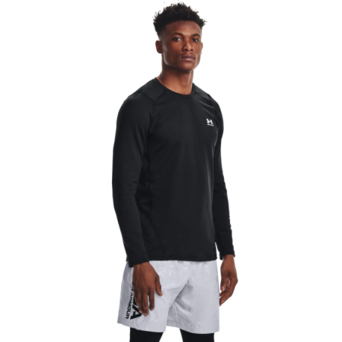 Pánske kompresné tričko s dlhým rukávom UNDER ARMOUR UA CG Armour Fitted Crew-BLK · záber 1