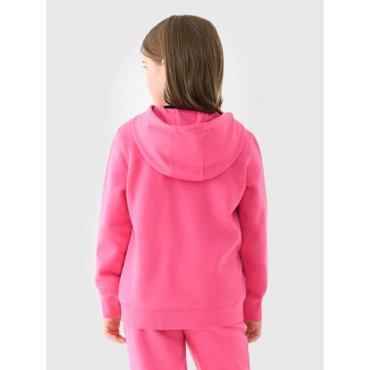 Dievčenská mikina so zipsom 4F JUNIOR SWEATSHIRT-JWMM00TSWSF1315-55S-HOT PINK · záber 3