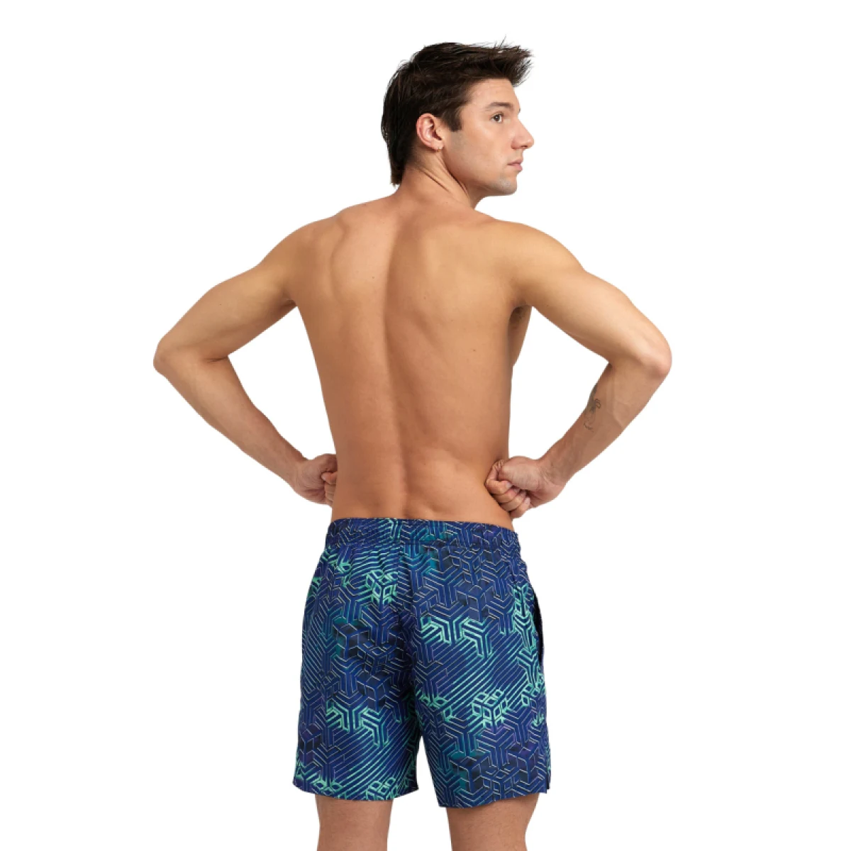 Pánske plavky ARENA MENS BEACH BOXER ALLOVER-660-kikko pro navy · záber 2