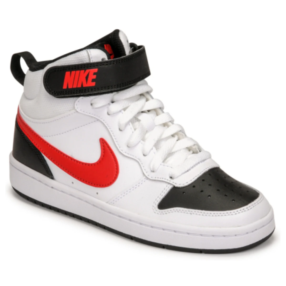 Chlapčenská rekreačná obuv NIKE Court Borough Mid 2 white black university red · záber 1
