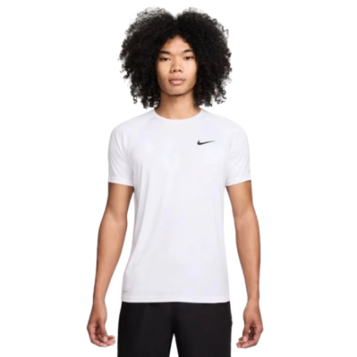 Pánske tréningové tričko s krátkym rukávom NIKE SWIM ESSENTIAL WHITE-WHITE · záber 1