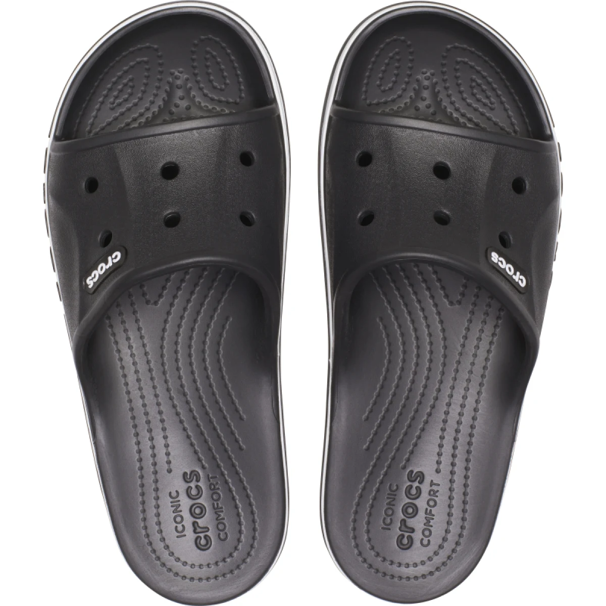 Šlapky (plážová obuv) CROCS Bayaband Slide U black white · záber 2