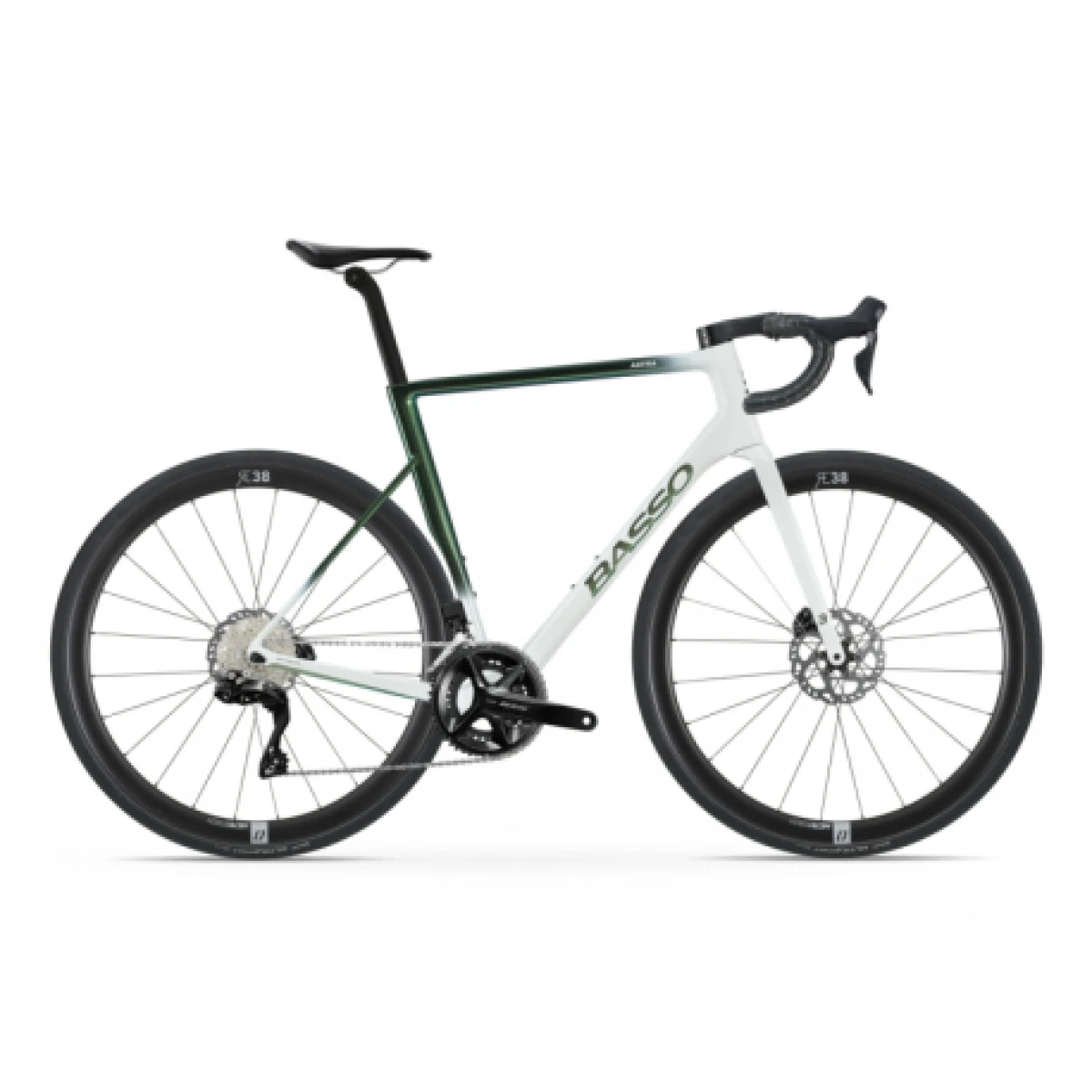 Cestný bicykel BASSO Astra disc, Shimano 105 Di2, Microtech RE38, pop green · záber 1