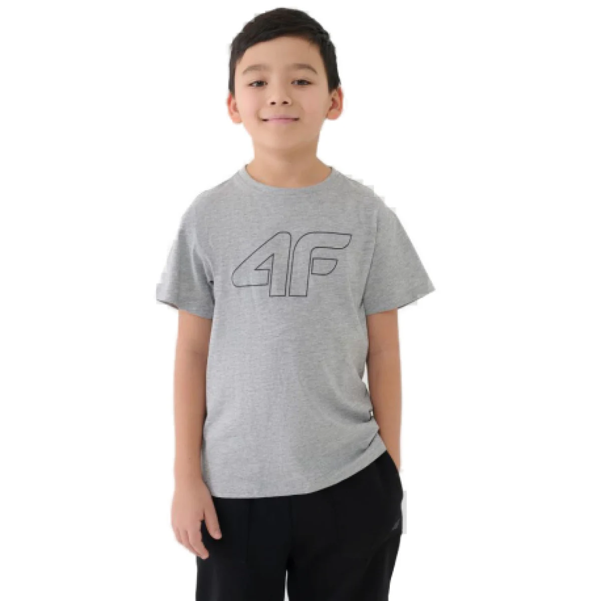 Chlapčenské tričko s krátkym rukávom 4F JUNIOR TSHIRT M2331-25M-GREY MELANGE · záber 1