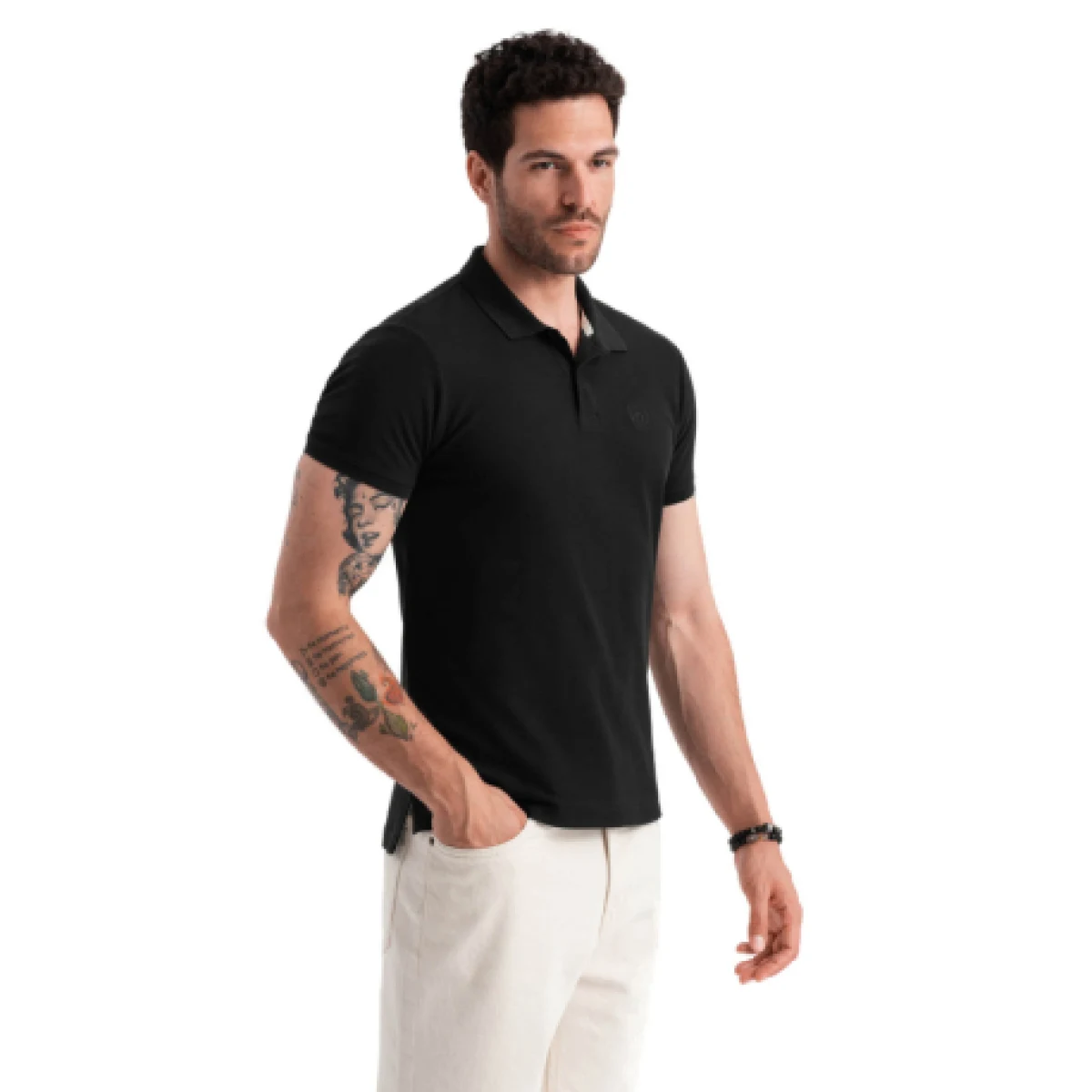 Pánske tričko s krátkym rukávom s v-výstrihom OMBRE T-shirt OM-POBS-0100 V-1 black · záber 1