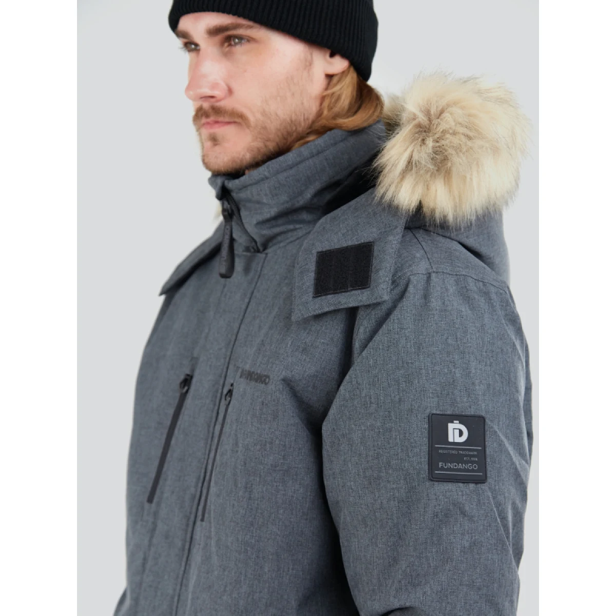 Pánska bunda FUNDANGO Spirit Parka Jacket-745-grey heather · záber 2