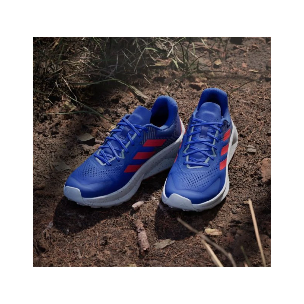Pánska bežecká trailová obuv ADIDAS Terrex Soulstride Flow M dash grey pure ruby semi lucid blue · záber 3
