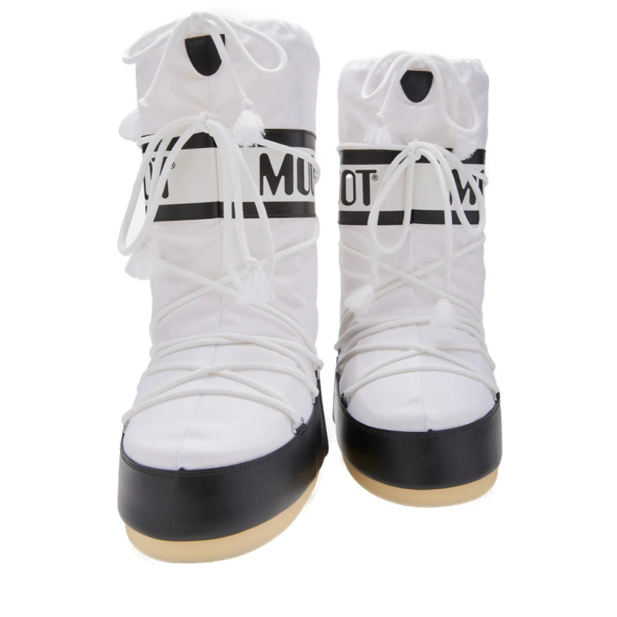Vysoké zimné topánky MOON BOOT MB ICON NYLON, NA02 BLACK WHITE · záber 2
