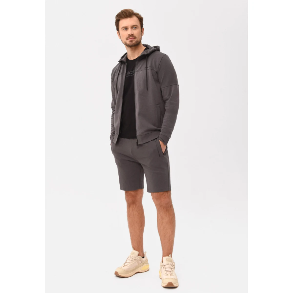 Pánske teplákové kraťasy VOLCANO MERO-701-GRAPHITE · záber 3