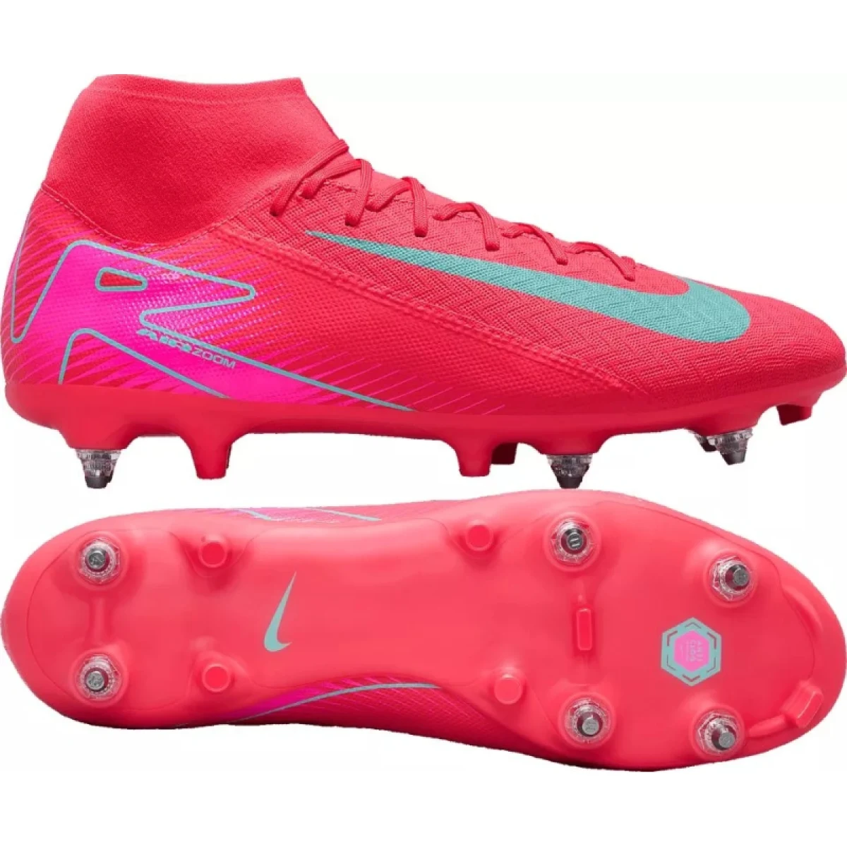 Pánske futbalové kopačky outdoorové NIKE Mercurial Superfly 10 Academy PRO M SG ember glow aurora green · záber 5