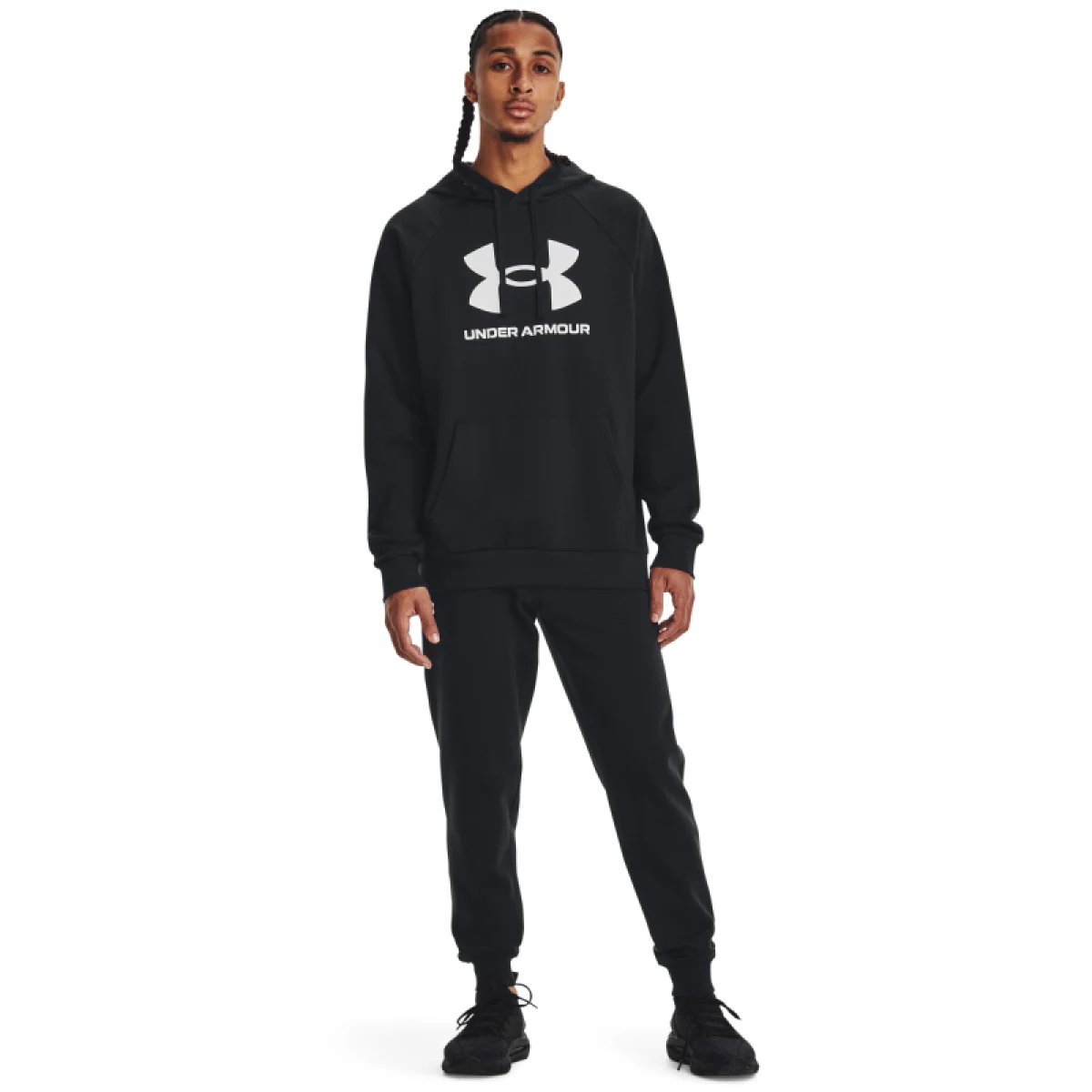 Pánska zateplená mikina s kapucňou UNDER ARMOUR UA Rival Fleece Logo HD-BLK · záber 3