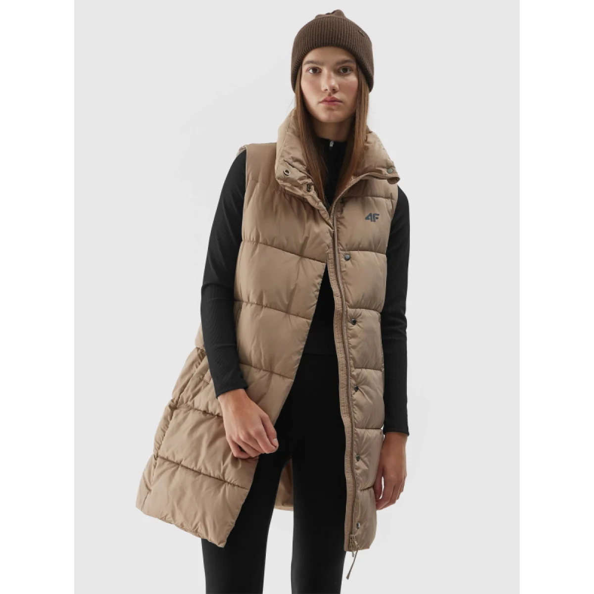 Dámska vesta 4F VEST-AW23TVESF076-82S-LIGHT BROWN · záber 3