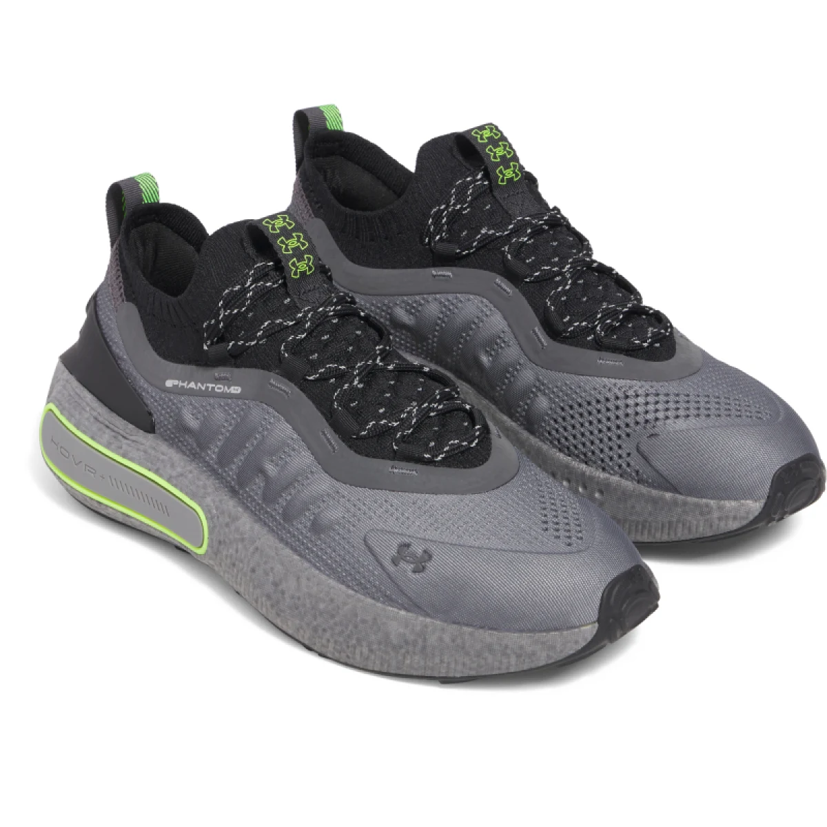 Pánska rekreačná obuv UNDER ARMOUR UA U Phantom 4 RFLCT castlerock black hyper green · záber 3