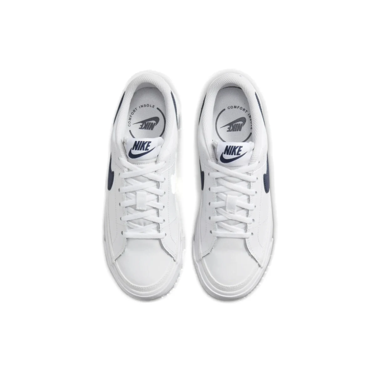 Chlapčenská rekreačná obuv NIKE Court Legacy white midnight navy · záber 4