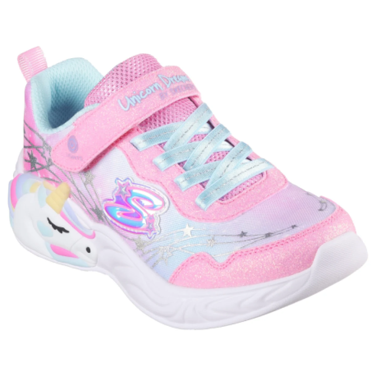 Dievčenská rekreačná obuv SKECHERS S Lights Unicorn Wishful Magic K pink turquoise · záber 1