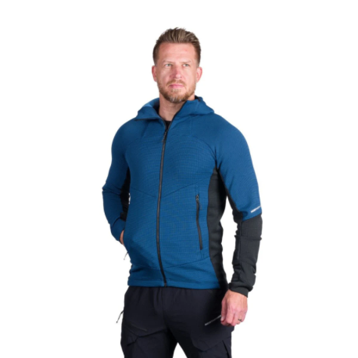 Pánska turistická mikina so zipsom NORTHFINDER EGON 811darkblueblack · záber 1