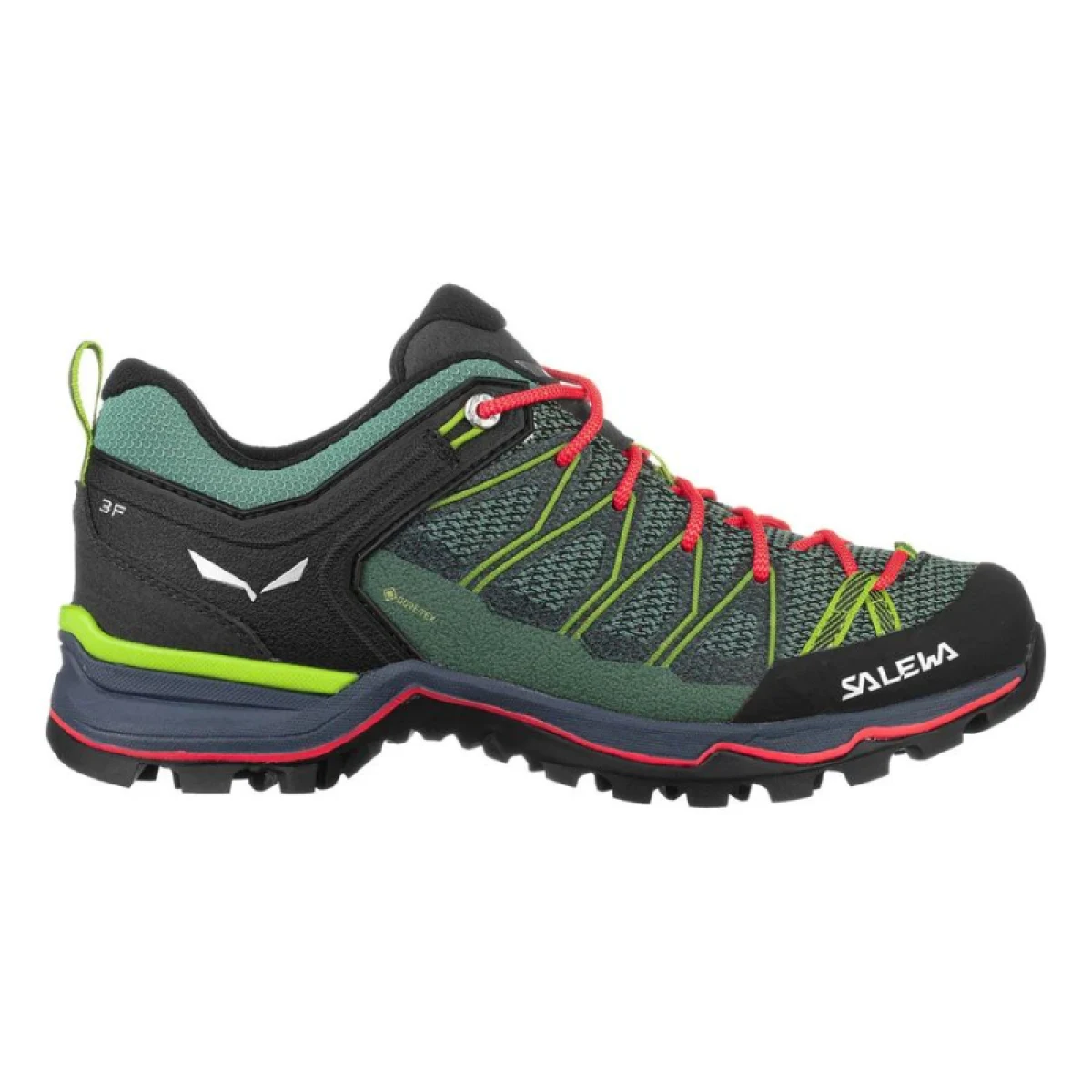 Dámska nízka turistická obuv SALEWA Mountain Trainer Lite GTX W feld green flue coral · záber 2