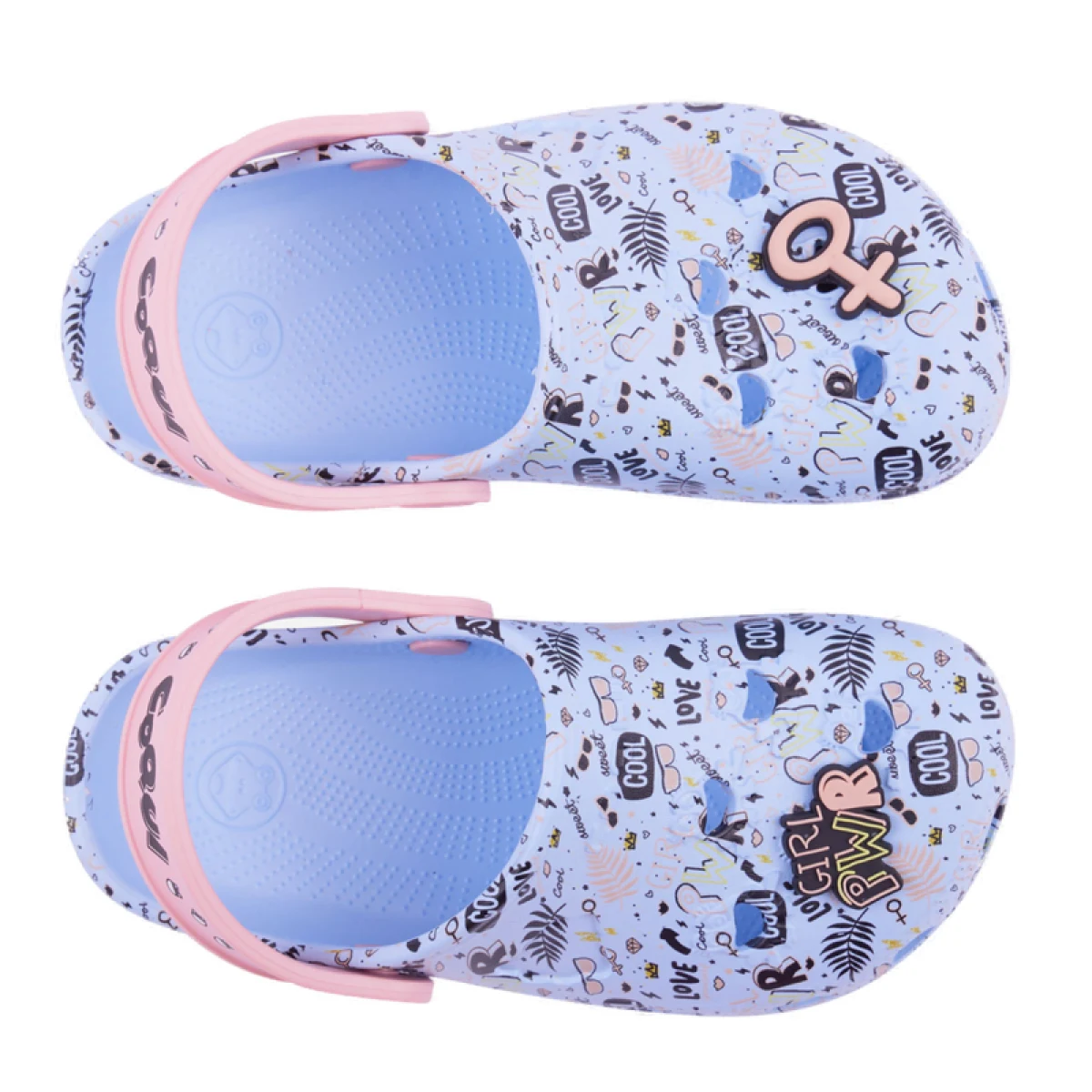 Dievčenské kroksy (rekreačná obuv) COQUI Little Frog + Amulet candy blue baby pink · záber 3