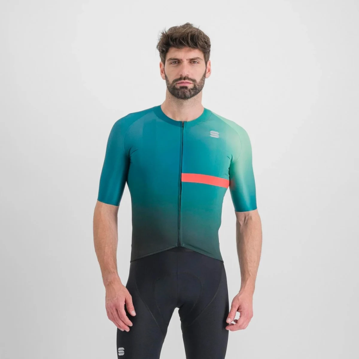 Pánsky cyklistický dres s krátkym rukávom SPORTFUL Bomber jersey, shade spruce pompelmo · záber 2