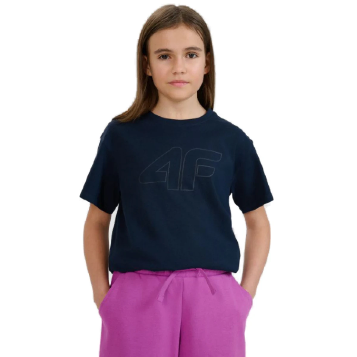 Dievčenské tričko s krátkym rukávom 4F JUNIOR TSHIRT F2333-31S-NAVY · záber 1